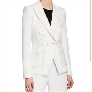 NWOT Veronica Beard Cosmo Double Breasted Dickey Blazer in White size 4